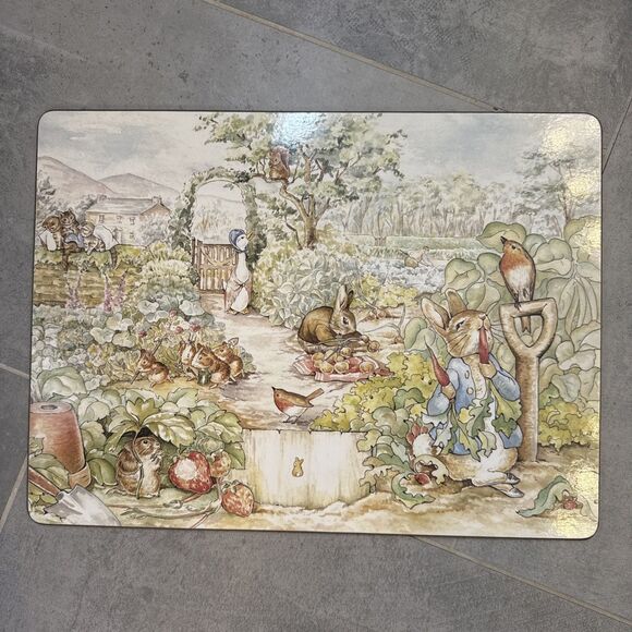 Pottery Barn Kids Placemat Beatrix Potter Peter Rabbit Single Cork Back - Picture 13 of 13
